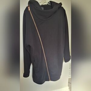 Black Asymmetrical Zip Sweater